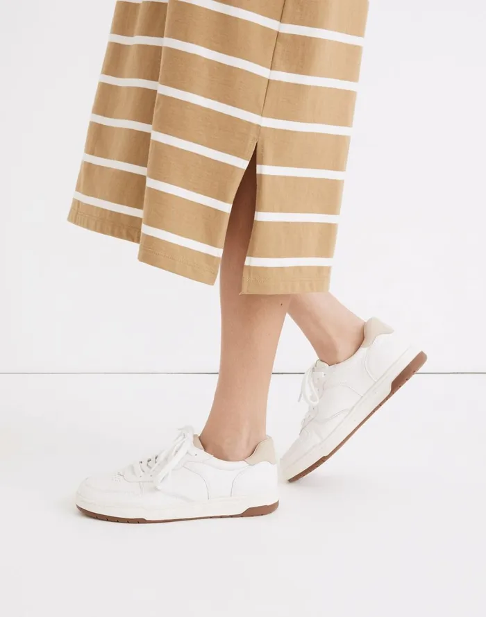Women Sneakers Madewell Court Sneakers In White Leather Ivory Multi