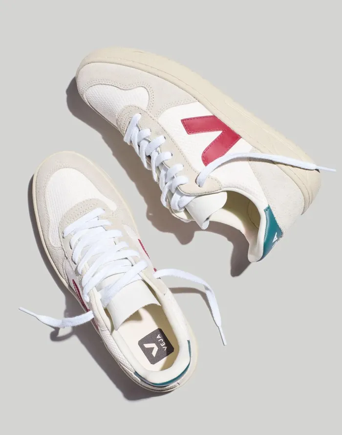 Women Sneakers Madewell Veja V10 Sneakers White Burgundy Brittany