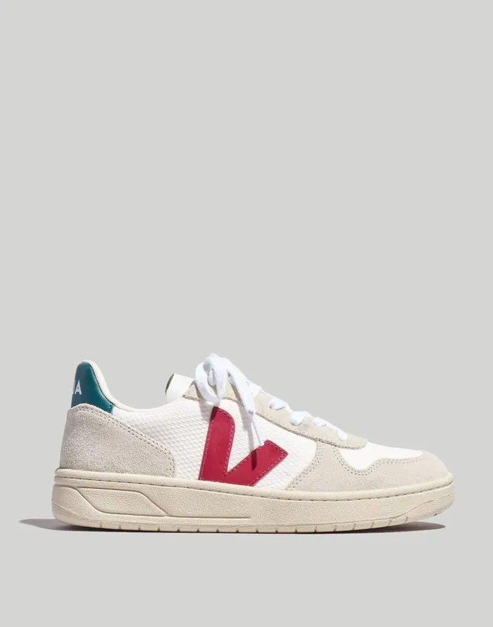 Women Sneakers Madewell Veja V10 Sneakers White Burgundy Brittany