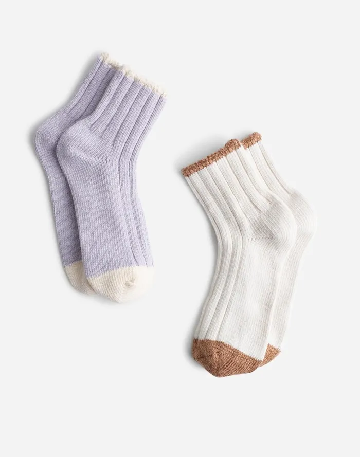 Women Socks Madewell TwoPack Ankle Socks Dark Camel