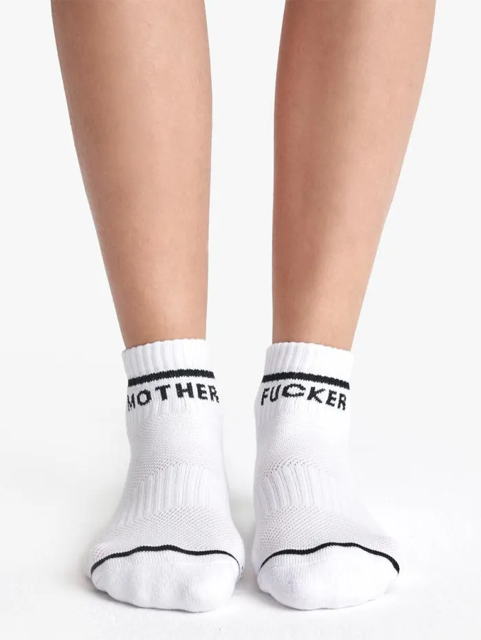 Women Socks Mother Denim Baby Steps Ankle White