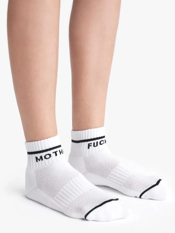 Women Socks Mother Denim Baby Steps Ankle White