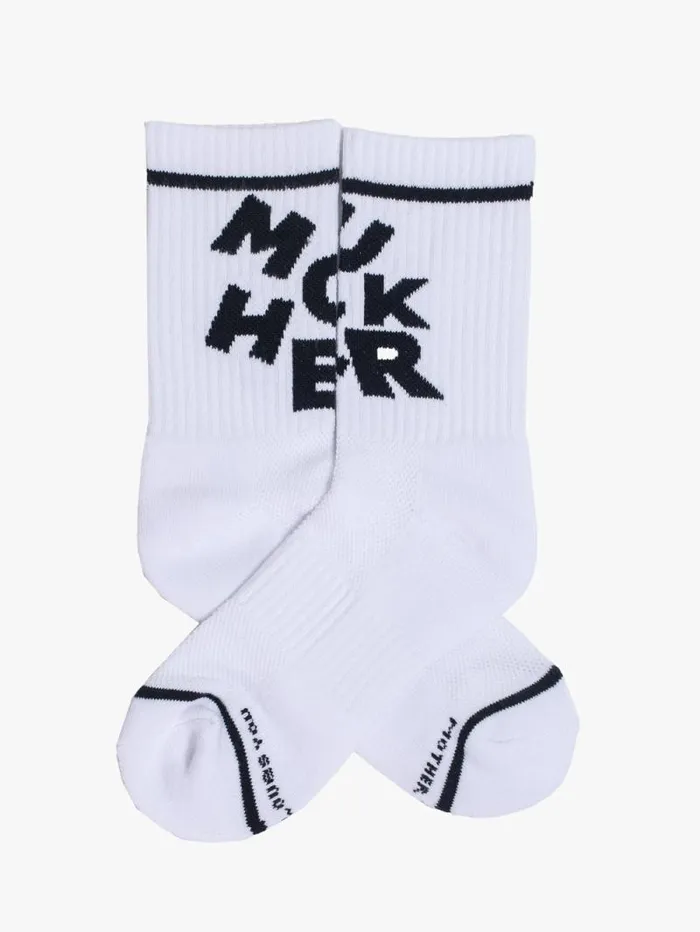 Women Socks Mother Denim Baby Steps White
