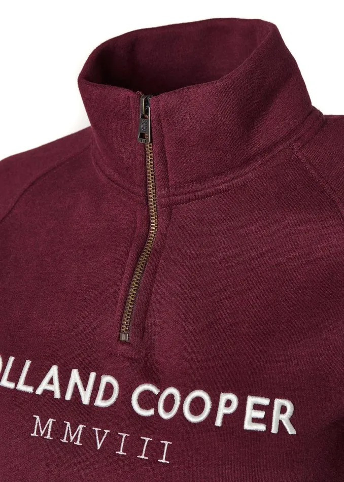 Women Sporting Heritage Zip Henley Merlot Holland Cooper Henley Women Sporting Heritage Zip Henley Merlot Holland Cooper Henley