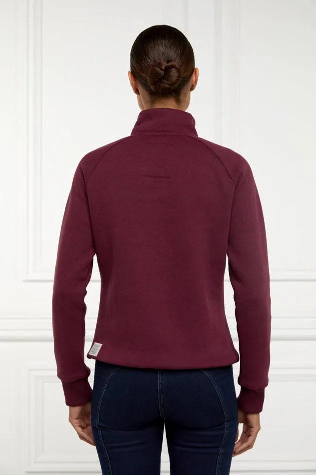 Women Sporting Heritage Zip Henley Merlot Holland Cooper Henley Women Sporting Heritage Zip Henley Merlot Holland Cooper Henley