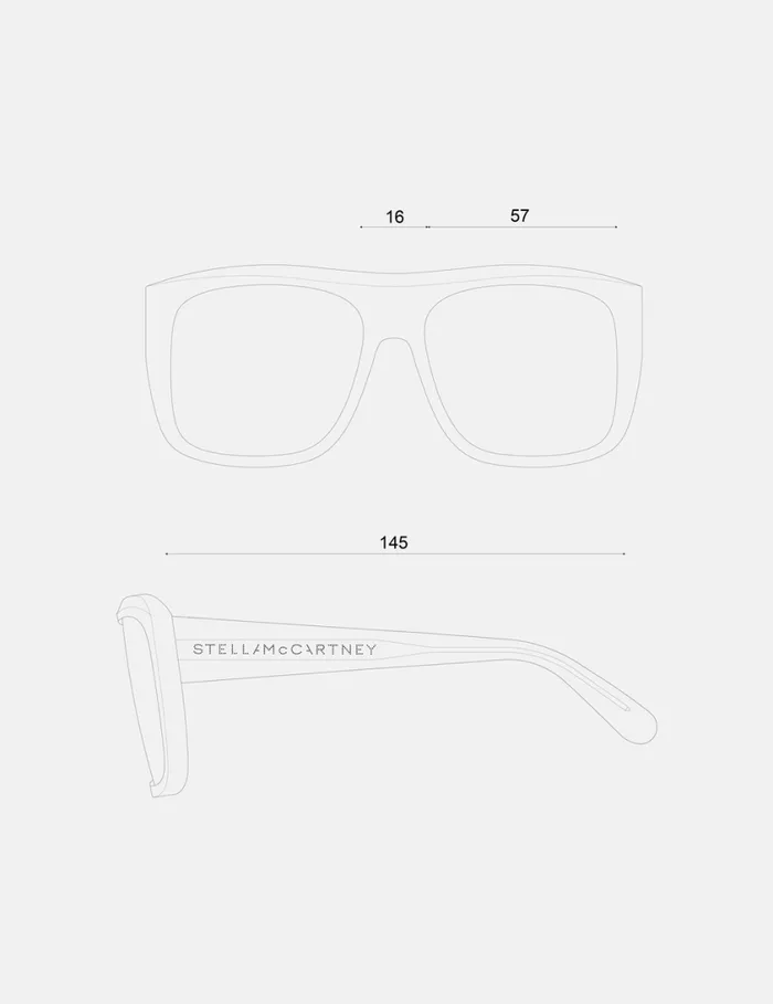 Women StraightEdge Square Sunglasses Glossy Nude Stella McCartney Sunglasses Women StraightEdge Square Sunglasses Glossy Nude Stella McCartney Sunglasses