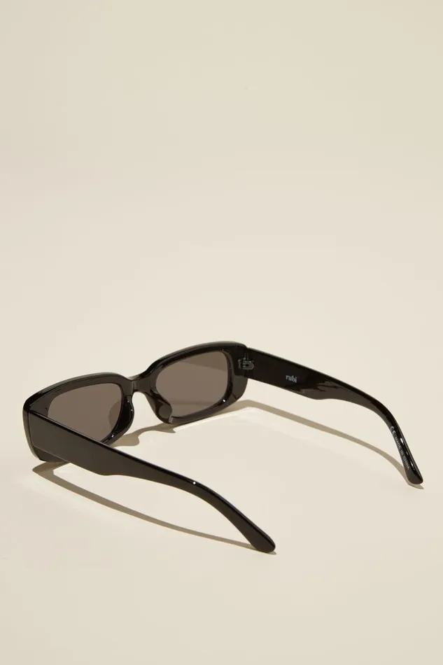 Women Sunglasses Cotton On Abby Rectangle Sunglasses Black