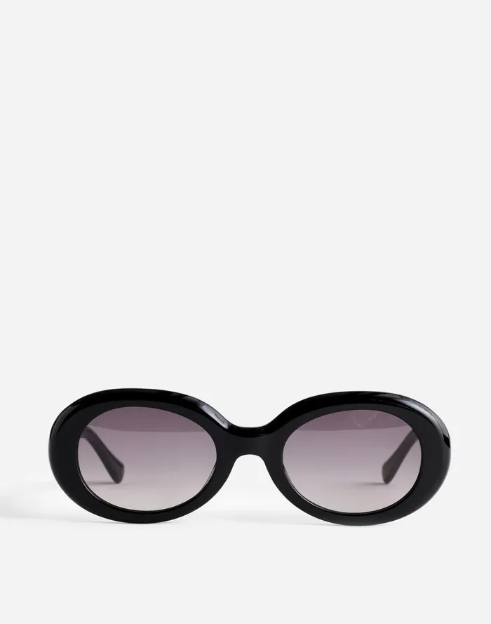 Women Sunglasses Madewell Valoma Chunky Oval Sunglasses True Black