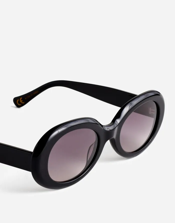 Women Sunglasses Madewell Valoma Chunky Oval Sunglasses True Black