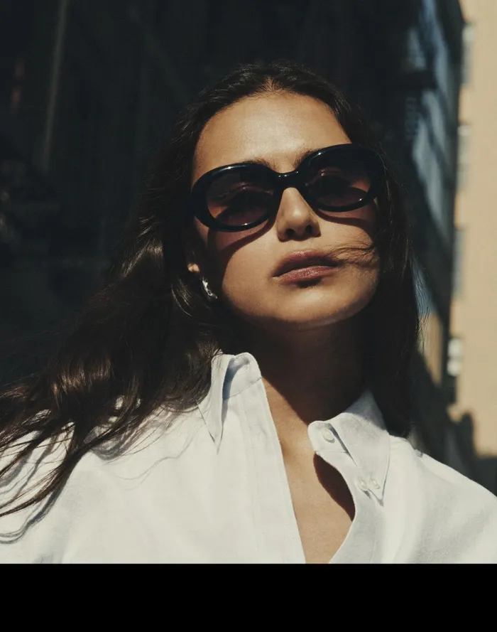 Women Sunglasses Madewell Valoma Chunky Oval Sunglasses True Black