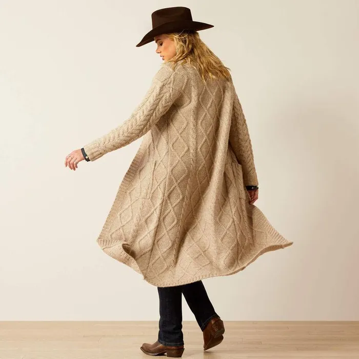 Women Sweaters and Cardigans Ariat Yellowstone Cozy Fair Cardigan Sweater Oatmeal Women Sweaters and Cardigans Ariat Yellowstone Cozy Fair Cardigan Sweater Oatmeal