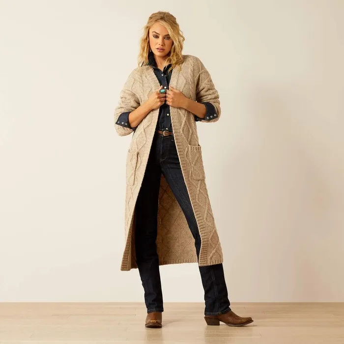 Women Sweaters and Cardigans Ariat Yellowstone Cozy Fair Cardigan Sweater Oatmeal Women Sweaters and Cardigans Ariat Yellowstone Cozy Fair Cardigan Sweater Oatmeal