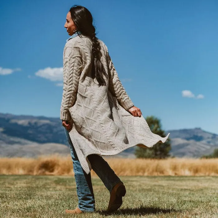 Women Sweaters and Cardigans Ariat Yellowstone Cozy Fair Cardigan Sweater Oatmeal Women Sweaters and Cardigans Ariat Yellowstone Cozy Fair Cardigan Sweater Oatmeal