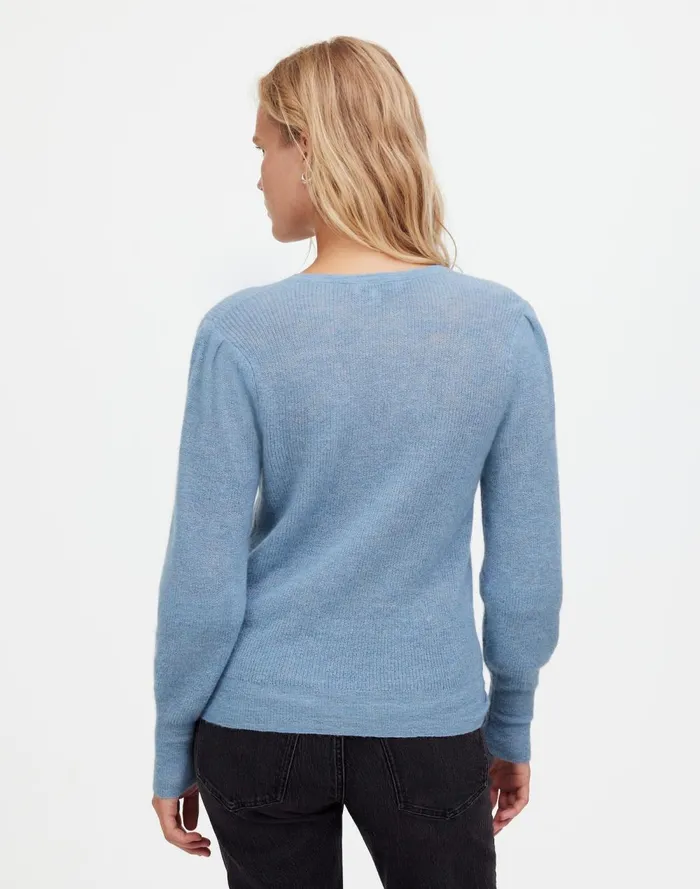 Women Sweaters Madewell AlpacaBlend Deep VNeck Sweater Hthr Blue Jeans