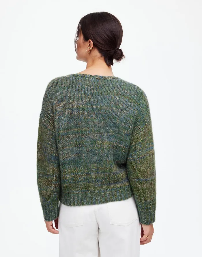 Women Sweaters Madewell Marled VNeck Sweater Mossy Umber Marl