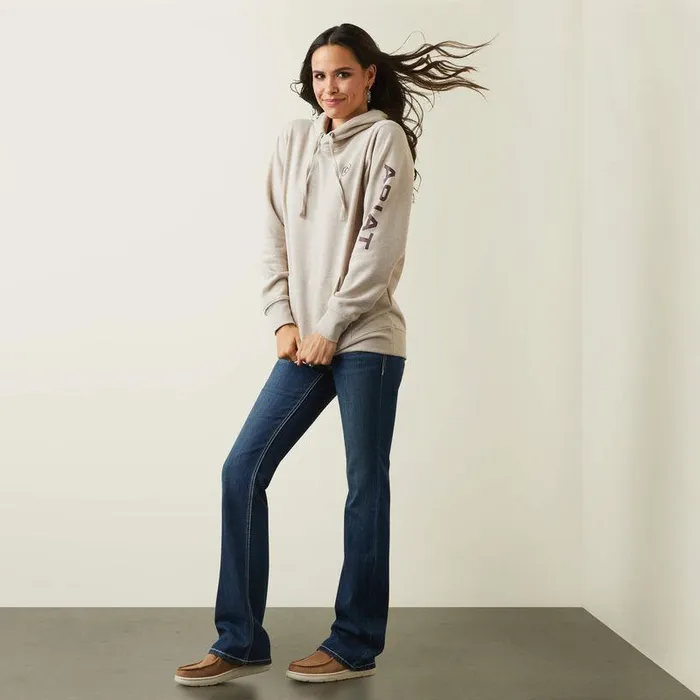 Women Sweatshirts and Hoodies Ariat Ariat Logo Hoodie Oatmeal Heather Women Sweatshirts and Hoodies Ariat Ariat Logo Hoodie Oatmeal Heather