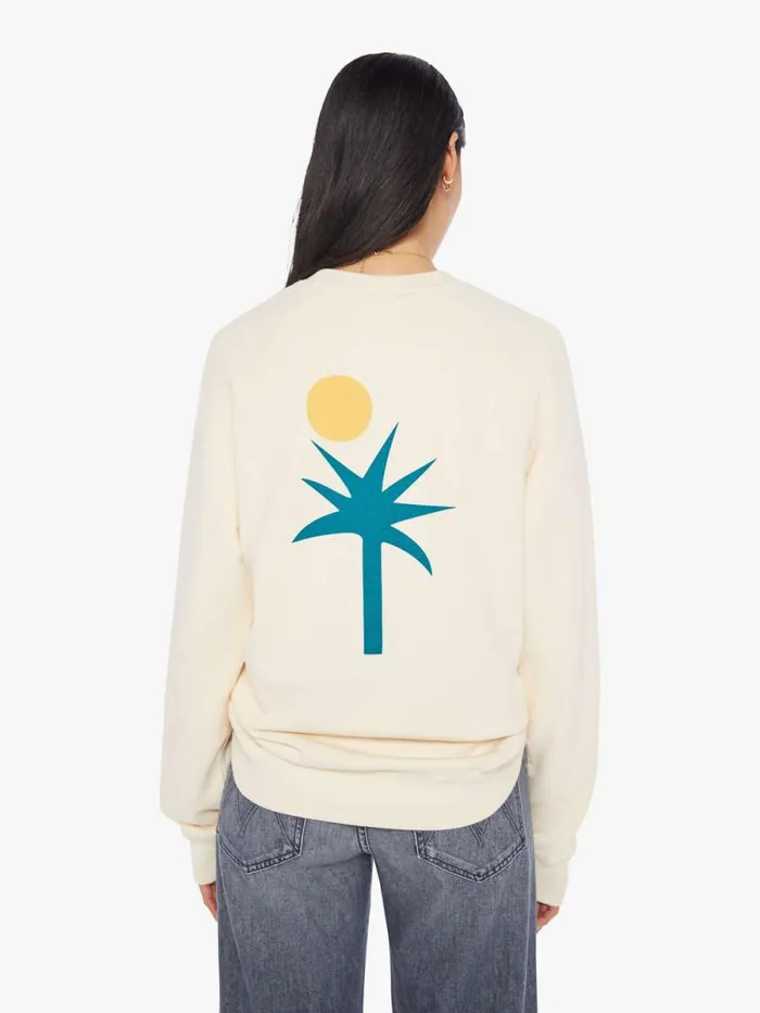 Women Sweatshirts Mother Denim Cunha Sweatshirt Palm Ecru