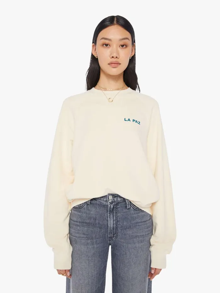 Women Sweatshirts Mother Denim Cunha Sweatshirt Palm Ecru