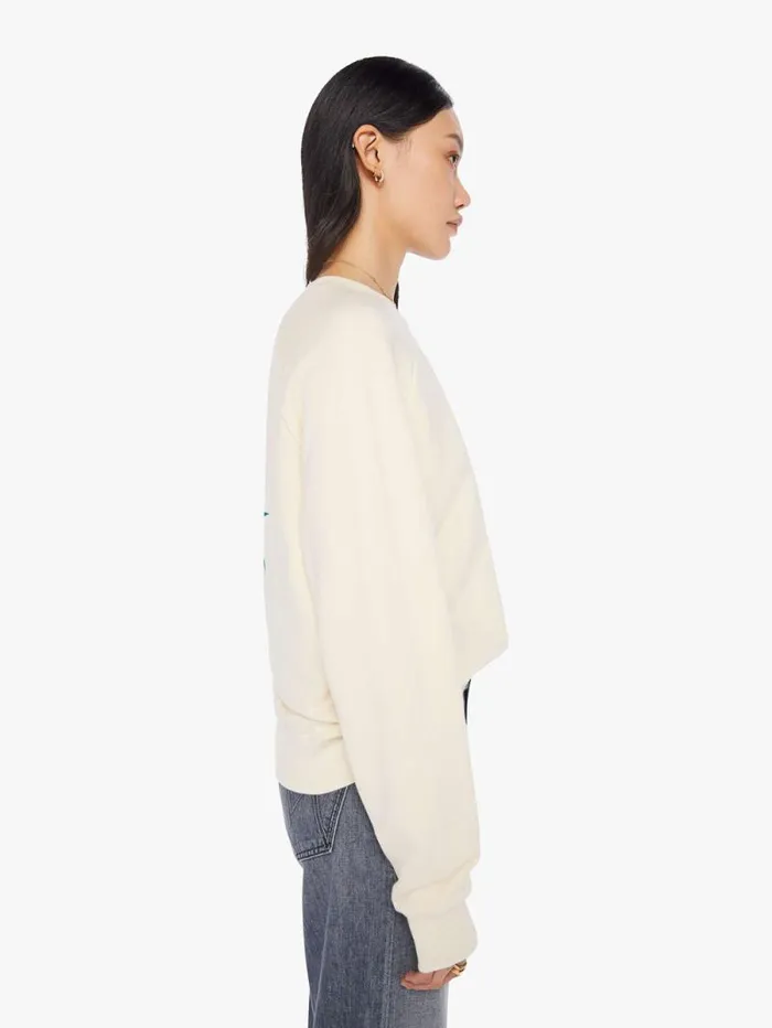 Women Sweatshirts Mother Denim Cunha Sweatshirt Palm Ecru