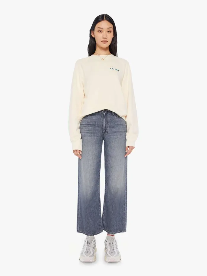 Women Sweatshirts Mother Denim Cunha Sweatshirt Palm Ecru