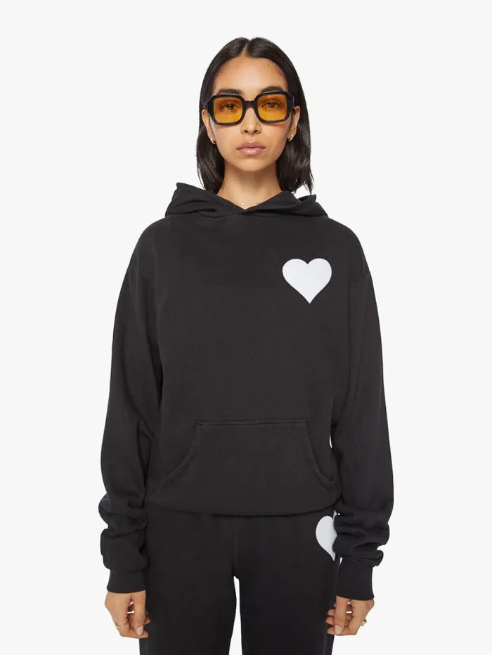 Women Sweatshirts Mother Denim Heart Hoodie Black