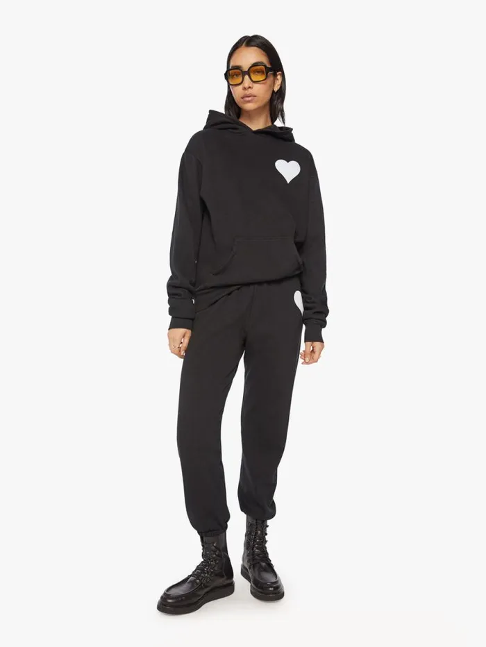 Women Sweatshirts Mother Denim Heart Hoodie Black