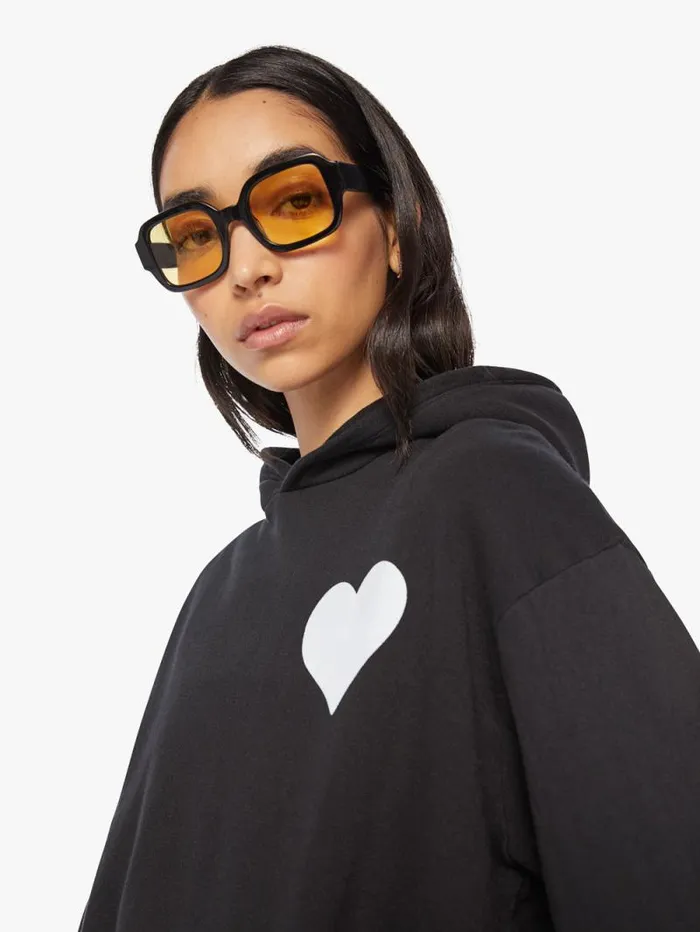Women Sweatshirts Mother Denim Heart Hoodie Black