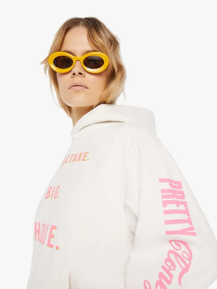 Women Sweatshirts Mother Denim Pretty Pullover Hoodie White