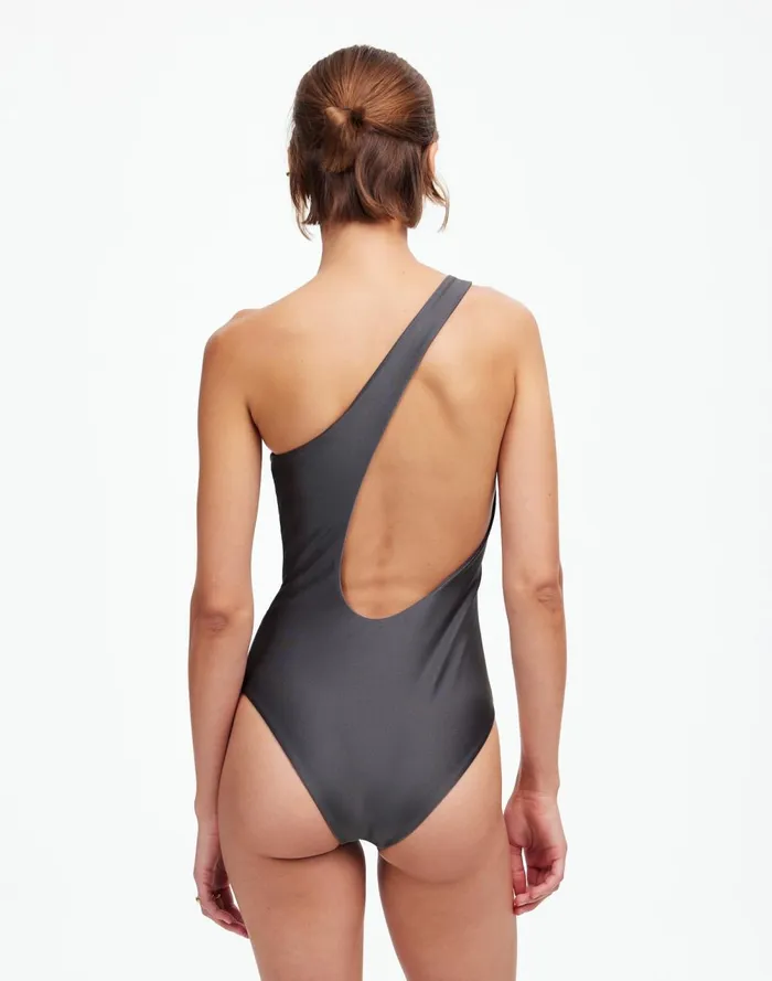 Women Swim Madewell Jade Swim Evolve OnePiece Swimsuit Slate Sheen