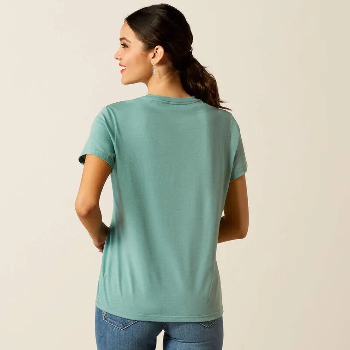 Women TShirts and Tops Ariat Ariat Garden Boot TShirt Ocean Blue Heather Women TShirts and Tops Ariat Ariat Garden Boot TShirt Ocean Blue Heather