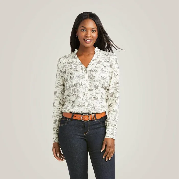Women TShirts and Tops Ariat Clara Blouse Vanilla Toile