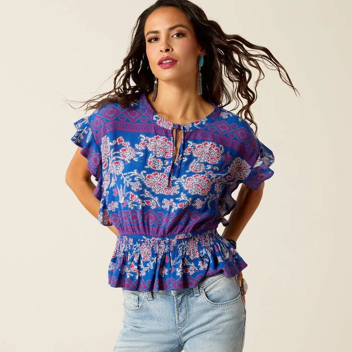 Women TShirts and Tops Ariat Cortez Top Candelia Print