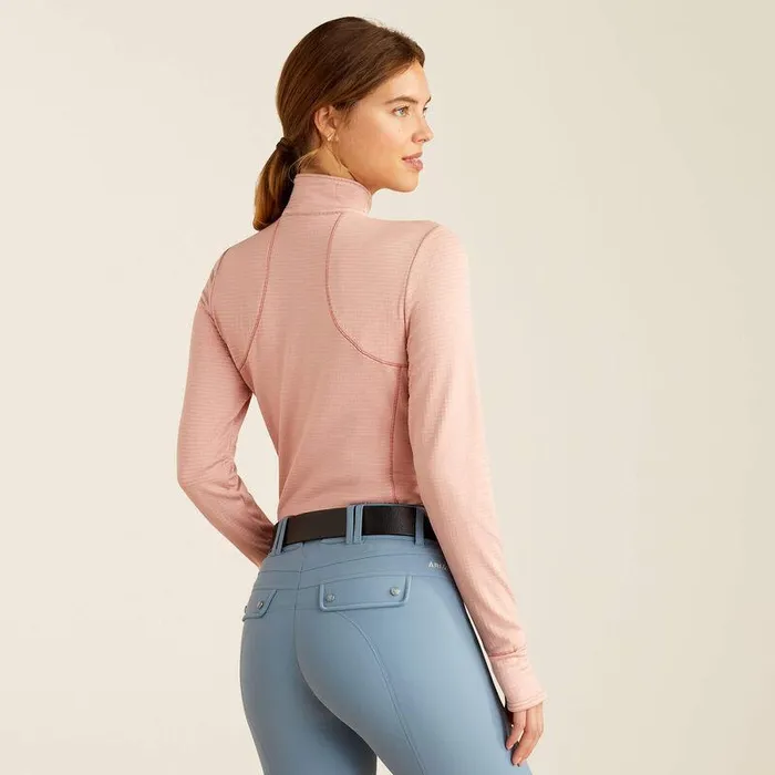 Women TShirts and Tops Ariat Gridwork 14 Zip Baselayer Misty Rose Heather Women TShirts and Tops Ariat Gridwork 14 Zip Baselayer Misty Rose Heather