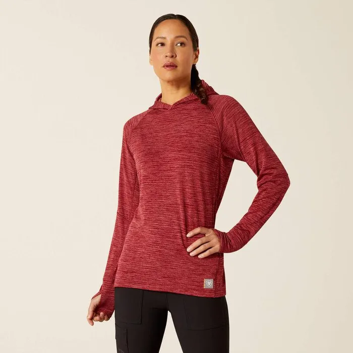Women TShirts and Tops Ariat Rebar Gridwork Hoodie Tibetan Red