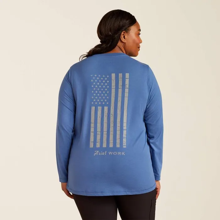Women TShirts and Tops Ariat Rebar Workman Reflective Flag TShirt True Navy Women TShirts and Tops Ariat Rebar Workman Reflective Flag TShirt True Navy