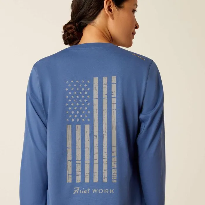 Women TShirts and Tops Ariat Rebar Workman Reflective Flag TShirt True Navy Women TShirts and Tops Ariat Rebar Workman Reflective Flag TShirt True Navy
