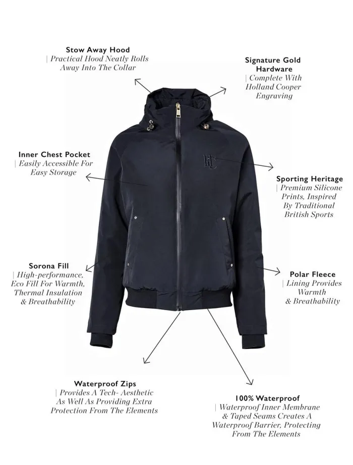 Women Team Waterproof Jacket Ink Navy Mono Holland Cooper Jackets Women Team Waterproof Jacket Ink Navy Mono Holland Cooper Jackets