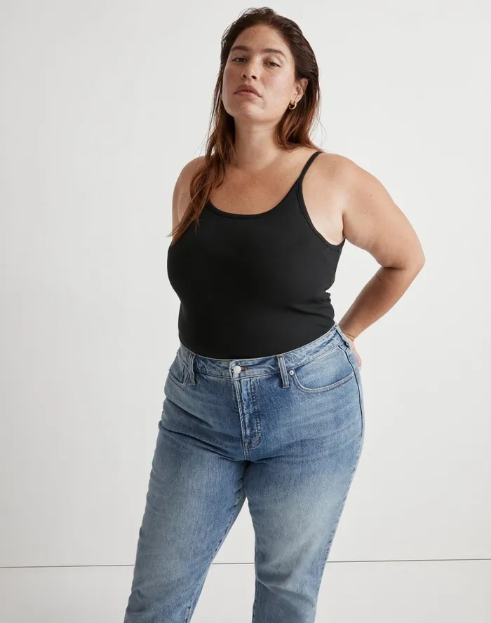 Women Tees Madewell Plus Supima Rib 03990s Tank True Black