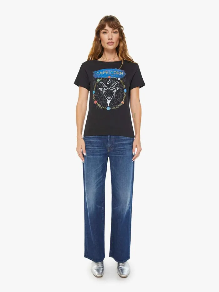 Women Tees Tanks Mother Denim Capricorn Zodiac Tee Black