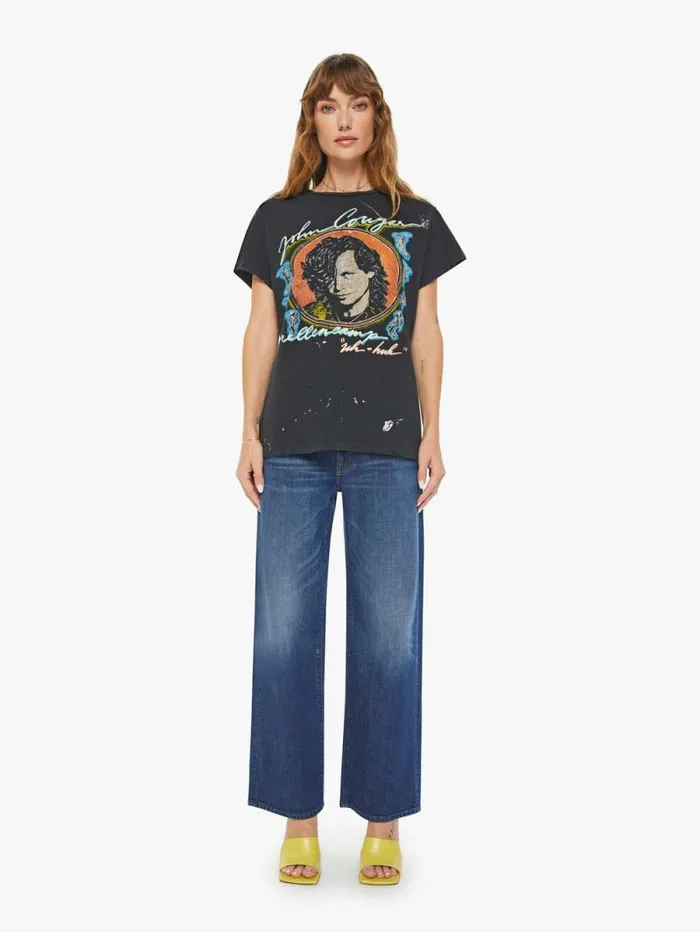 Women Tees Tanks Mother Denim John Cougar Mellencamp Tee Black charcoal