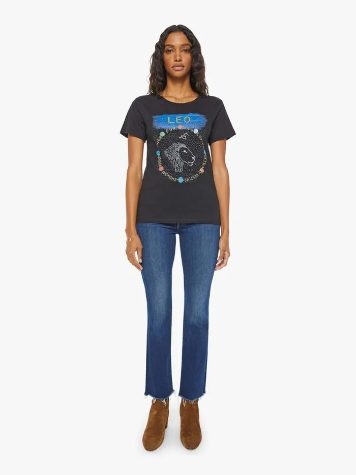 Women Tees Tanks Mother Denim Leo Zodiac Tee Black
