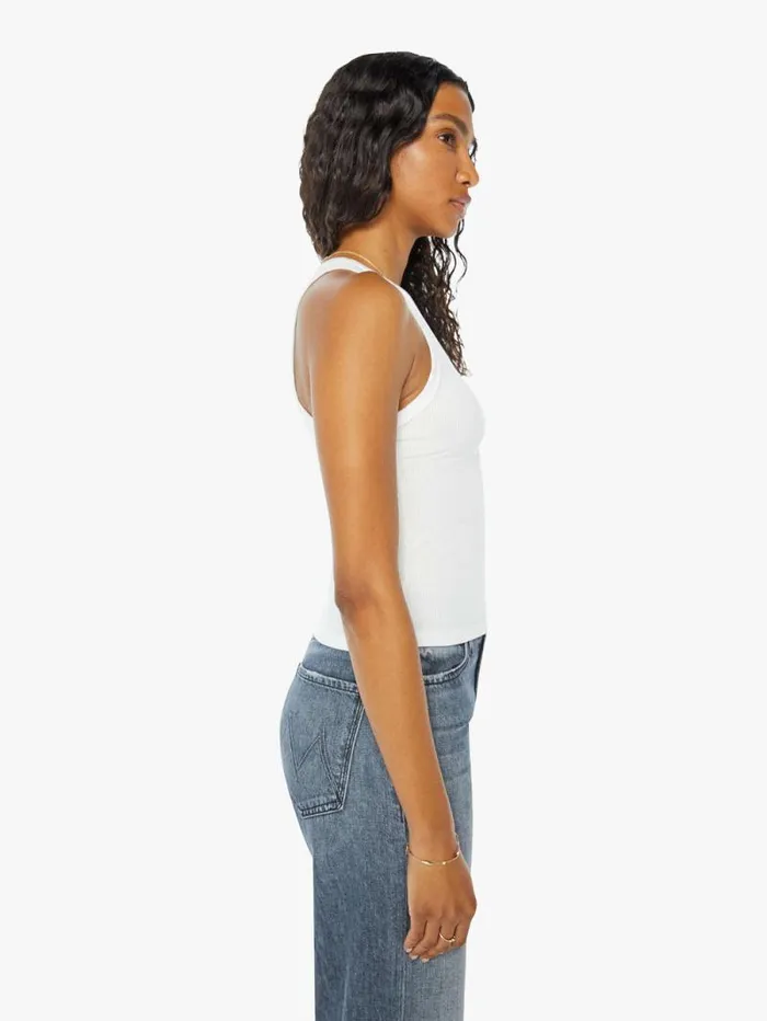 Women Tees Tanks Mother Denim Rib Fitted Scooped Tank White