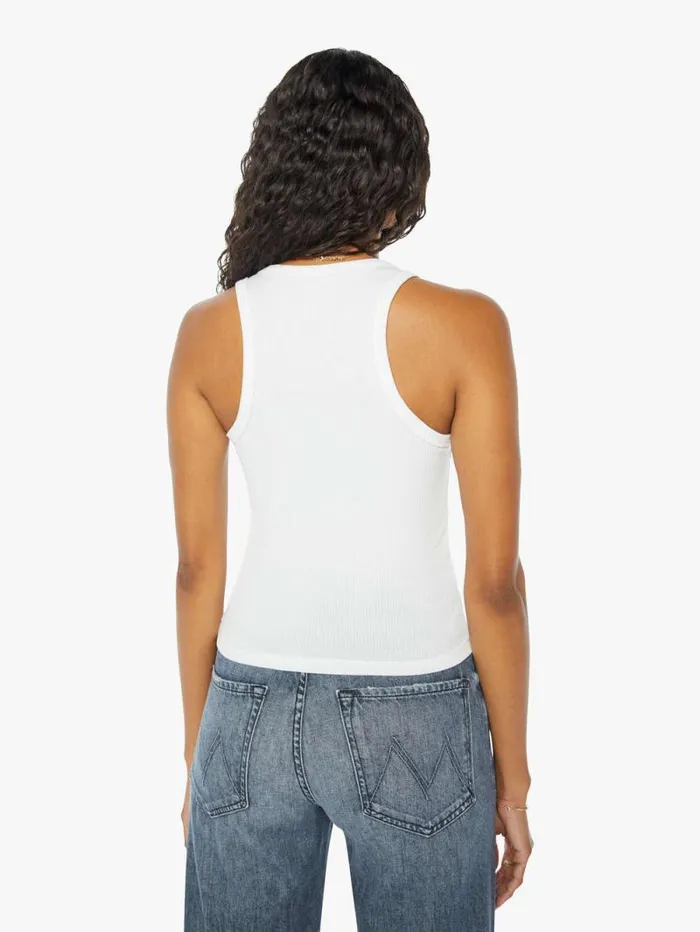 Women Tees Tanks Mother Denim Rib Fitted Scooped Tank White