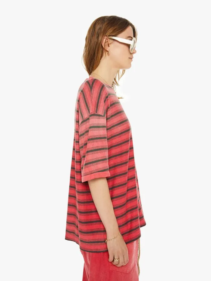 Women Tees Tanks Mother Denim Striped Model T Red