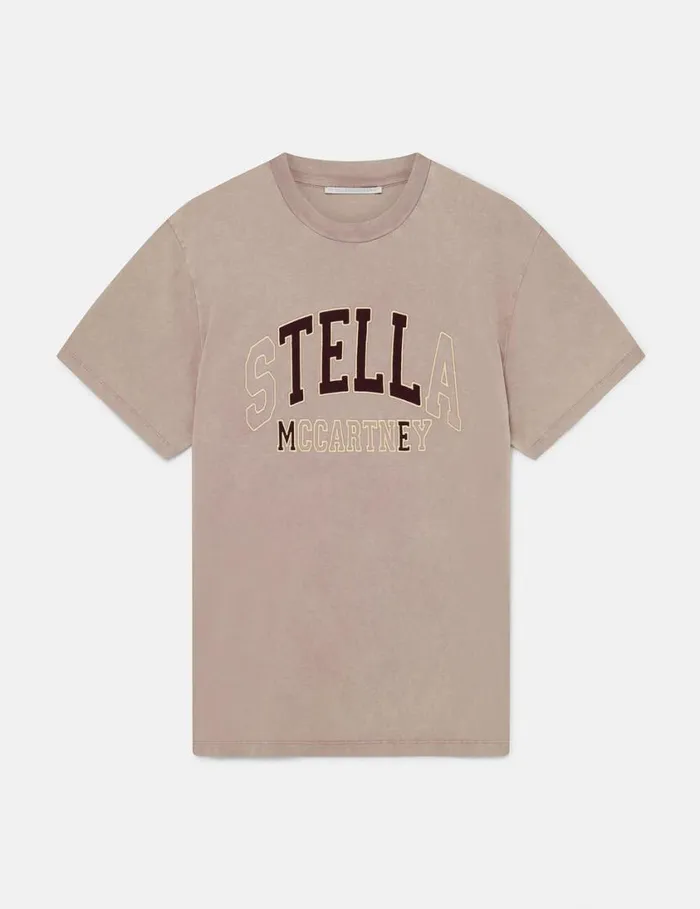 Women Tell Stella Boxy TShirt Taupe Brown Stella McCartney Sweatshirts And TShirts