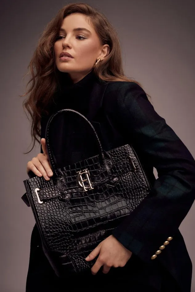 Women The Brompton Tote Black Croc Holland Cooper Tote Bags Women The Brompton Tote Black Croc Holland Cooper Tote Bags
