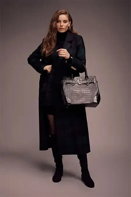 Women The Brompton Tote Black Croc Holland Cooper Tote Bags Women The Brompton Tote Black Croc Holland Cooper Tote Bags