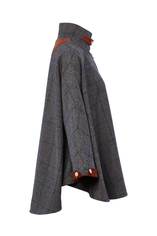 Women The Classic Cape Mid Blue Check Holland Cooper Tailoring