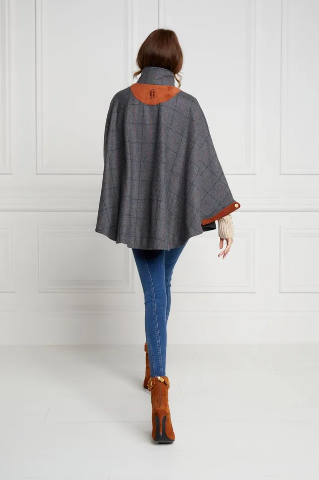 Women The Classic Cape Mid Blue Check Holland Cooper Tailoring