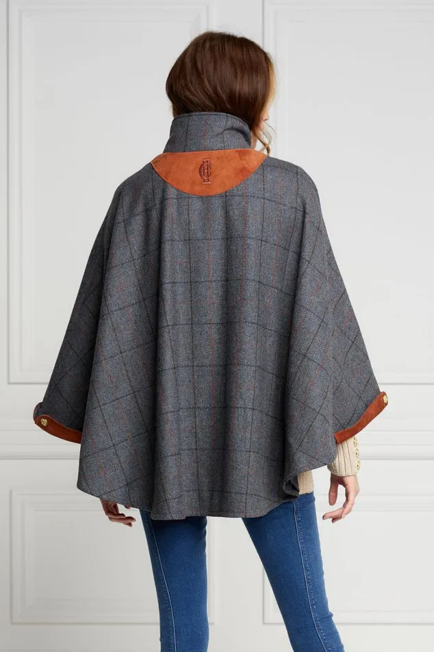 Women The Classic Cape Mid Blue Check Holland Cooper Tailoring